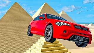 Big amp Small Cars vs Pyramid Falls  Cars vs Pyramid Falls  BeamNGDrive [upl. by Fleda]