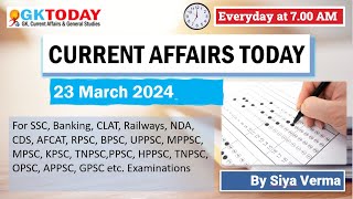 23 March 2024 Current Affairs by GK Today  GKTODAY Current Affairs  2024 March [upl. by Fry251]