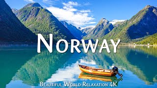 Flying Over Norway 4K Drone Flim  Scenic Relaxation Film with Calming Music  4K Video Ultra HD [upl. by Darla]