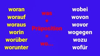 Deutsch lernen Grundwissen  Grammatik worauf  darauf wozu  dazu womit  damit Learn German [upl. by Ledarf]