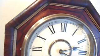 Antique Ansonia Schoolhouse Regulator Wall Clock [upl. by Amlez]