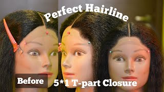 Howto Ventilate A Natural Looking Hairline On A 1 Inch 51 T part closure Lace [upl. by Maure]