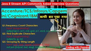 Java 8 Stream API Commonly Asked Interview Questions on String Frequency CountDuplicategroupingBy [upl. by Haisa]