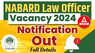 Law Officer Vacancy in NABARD 2024 Notification Out📢 Age Qualification Job Profile Salary [upl. by Ardeid]