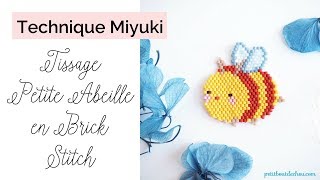 Technique Miyuki Tissage Petite Abeille en Brick Stitch [upl. by Brainard]