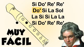 👉 Himno de la Alegría de Beethoven 🎶 flauta dulce fácil tutorial con animación  notas [upl. by Ecyac481]