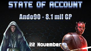 SWGOH State of Account  NO GACMore News Coming [upl. by Legnalos]