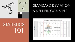 Statistics 101 Standard Deviation and NFL Field Goals  Part 22 [upl. by Stoddard387]