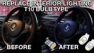 BMW 3 series E90E91E92E93 LED interior Lights  How to remove and install [upl. by Yecam]