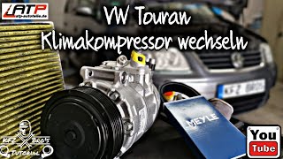 Audi Seat Skoda VW Touran 1T Klimakompressor wechseln  Anleitung  Drehmomentwerte  AC Compressor [upl. by Yreved]