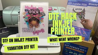 DTF HACK using an inkjet printer DTF prints at home with powder kit on an inkjet printers [upl. by Airlia]