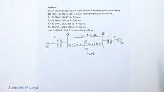 Power System Analysis per unit reactance diagram [upl. by Aseeral]