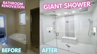 GIANT Shower Renovation  Master Bathroom Remodel [upl. by Swaine998]