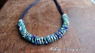 Ethnic Inspired Beaded Wire and Leather Necklace [upl. by Rednas440]