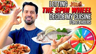 Spin the Wheel 24 Hours of Random Cuisine Picks  cravingsandcaloriesvlogs [upl. by Namreg]