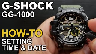 Gshock Mudmaster GG1000  Setting the time and date  Module 5476 [upl. by Hanus]