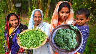 বাগানের তাজা কুমড়ো ফুলের বড়া পিড়িং শাকের ঘন্ট উচ্ছে পাতার বড়া ভাজা  Winter fresh recipes  villfood [upl. by Iroc411]