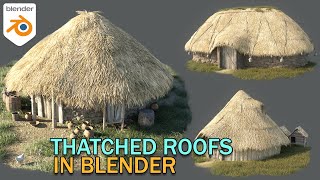 How To Create Thatched Roofs in Blender [upl. by Nasus]