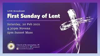 Church of the Assumption PJ  1st Sunday of Lent  20Feb21  Novena  430pm  Sunset Mass  5pm [upl. by Kcirtap]