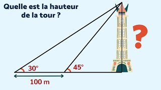 Trouve la hauteur de la tour  SANS CALCULATRICE 🤨 [upl. by Tillfourd]