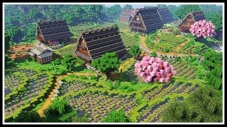 Japanese Farming Village  Minecraft Timelapse [upl. by Ailen530]