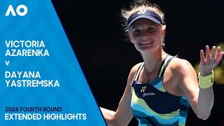 Victoria Azarenka v Dayana Yastremska Extended Highlights  Australian Open 2024 Fourth Round [upl. by Ervin]