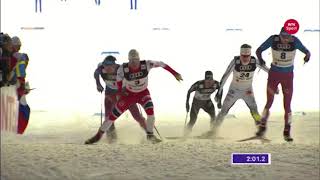 Petter Northug jr Crazy finish quarter final Lahti 2017 [upl. by Ulla]