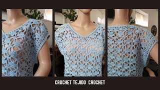 BLUSA CALADA TEJIDA A CROCHET 12 TUTORIAL BLUSA CROCHETCOTTONPASO A PASOPARTE 1 [upl. by Lenci479]