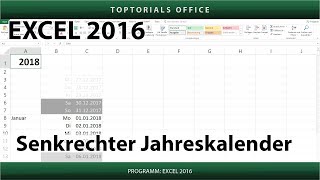 Senkrechter Jahreskalender Excel [upl. by Athalla]