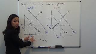 Import Tariff vs Import Quota Carbaugh Chapter 5 Figure 52 [upl. by Ecirtam]