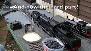 Video 142 How to Coal Fire a Guage 1 LMS Garrett [upl. by Saiff22]