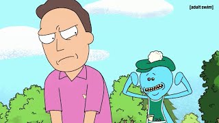 Mr Meeseeks Helps Jerry with His Golf Swing  Rick and Morty  adult swim [upl. by Myrilla397]