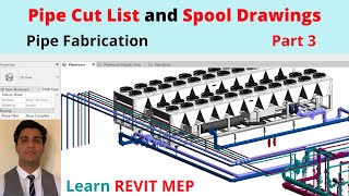 Pipe Cut List and Spool Drawing for Pipe Fabrication in Revit  Revit Plantroom Design Part 3 [upl. by Lindo]