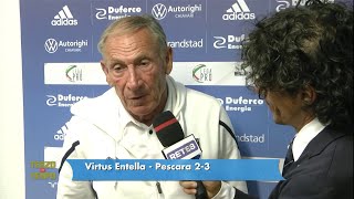 Virtus Entella  Pescara 23 Zeman quotFoggia Credo non tifino per mequot [upl. by Ahtimat197]