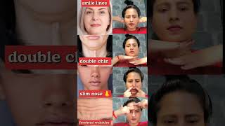 📛🤯antiageing face yoga nd glowing skin smile lines wrinkles 🤯📛♨️shorts [upl. by Esiole561]