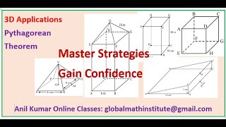 Pythagorean Theorem Application in 3D Find Diagonals Cuboid Wedge Pyramids and Combinations [upl. by Ransome211]