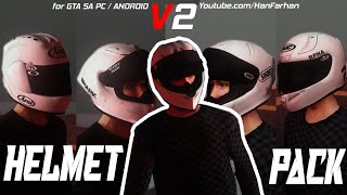 HELMET PACK V2 MOD FREE GTA SAN ANDREAS PC dan ANDROID [upl. by Ameerahs]