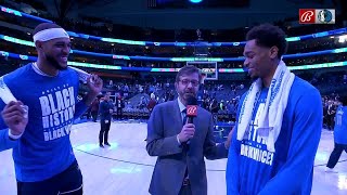 Daniel Gafford amp PJ Washington react to making their Mavs debuts 33 total PTS  NBA on ESPN [upl. by Ayiotal]