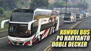 Konvoi Bus Double Decker Po Haryanto Baku Tembak Dengan Ojek Pangkalan  Gta 5 Bus indonesia [upl. by Ennove]