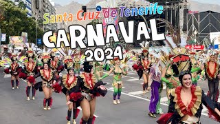 Tenerife  Carnaval de Santa Cruz 2024  Coso apoteosis 🎉💃🎭 13022024 [upl. by Lanfri]