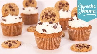 Chocolate Chip Cookie Cupcakes  Cupcake Jemma [upl. by Ellehcin717]