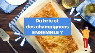 Feuilleté au brie et aux champignons  Chausson au fromage  Recette facile  Repas sans viande [upl. by Waers]