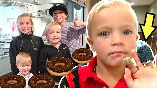 Kids Learn How to Make Krispy Kreme Doughnuts amp Broken Finger Update [upl. by Jessy]