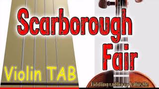 Scarborough Fair  Folk Tune  Violin  with backing track  Play Along Tab Tutorial [upl. by Federico]