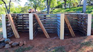 PALLET COMPOST BINS  Building Our Homestead [upl. by Eiryk]