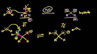 Formation of hydrates  Aldehydes and ketones  Organic chemistry  Khan Academy [upl. by Nageam]