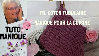 🌿💦Tuto Tricot  une Manique Cuisine écolo ou lavette Zéro Déchet ♻️ ✂️Tutoriel DEBUTANTS 👍©A63 [upl. by Ednyl]