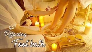 ASMR Relaxing Foot Bath for Your Tired Feet💛 gentle foot massage [upl. by Nilyahs]