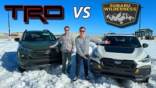 Toyota RAV4 TRD OffRoad VS Subaru Crosstrek Wilderness Review OffRoad Lite [upl. by Leorsiy]