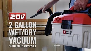 PORTERCABLE 20V MAX Cordless 2Gallon Wet Dry Vacuum PCC795B [upl. by Izogn868]